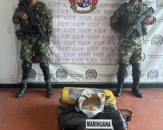 Gracias al aviso de un canino, Policía y Ejército lograron la incautación de 15 kilos de marihuana en Calarcá