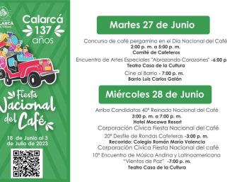 Continúa la Fiesta Nacional del Café en Calarcá, aquí la programación de hoy