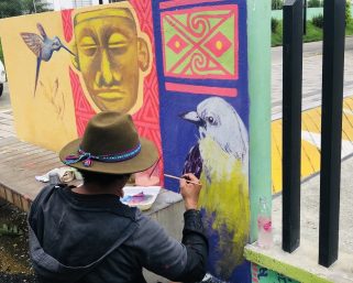 Estación Literaria en el barrio Puerto Espejo de Armenia se transforma con mural literario y cultural