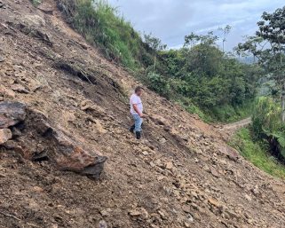 Zona rural de Génova afectada por intensas lluvias y deslizamientos: hay cierre total en las veredas Cumaral Medio y Pedregales