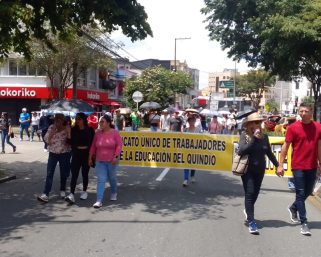 Magisterio del Quindío marchó en el marco del paro regional de 72 horas por incumplimientos en acuerdos de salud