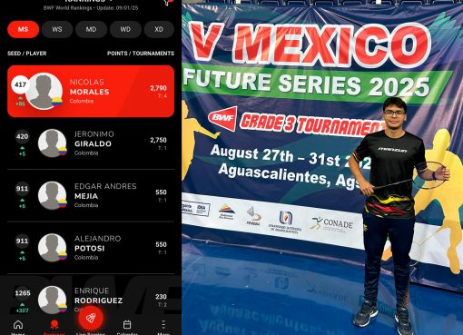Quindiano Nicolás Morales sigue escalando en el ranking mundial de bádminton y sueña con los Juegos Olímpicos