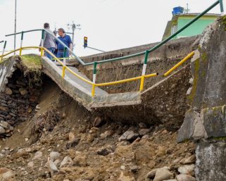 Colapsó gavión en el barrio La Milagrosa de Armenia