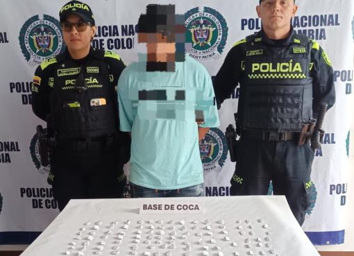 Golpe al microtráfico en Calarcá. Policía captura a Joven con más de 100 dosis de bazuco